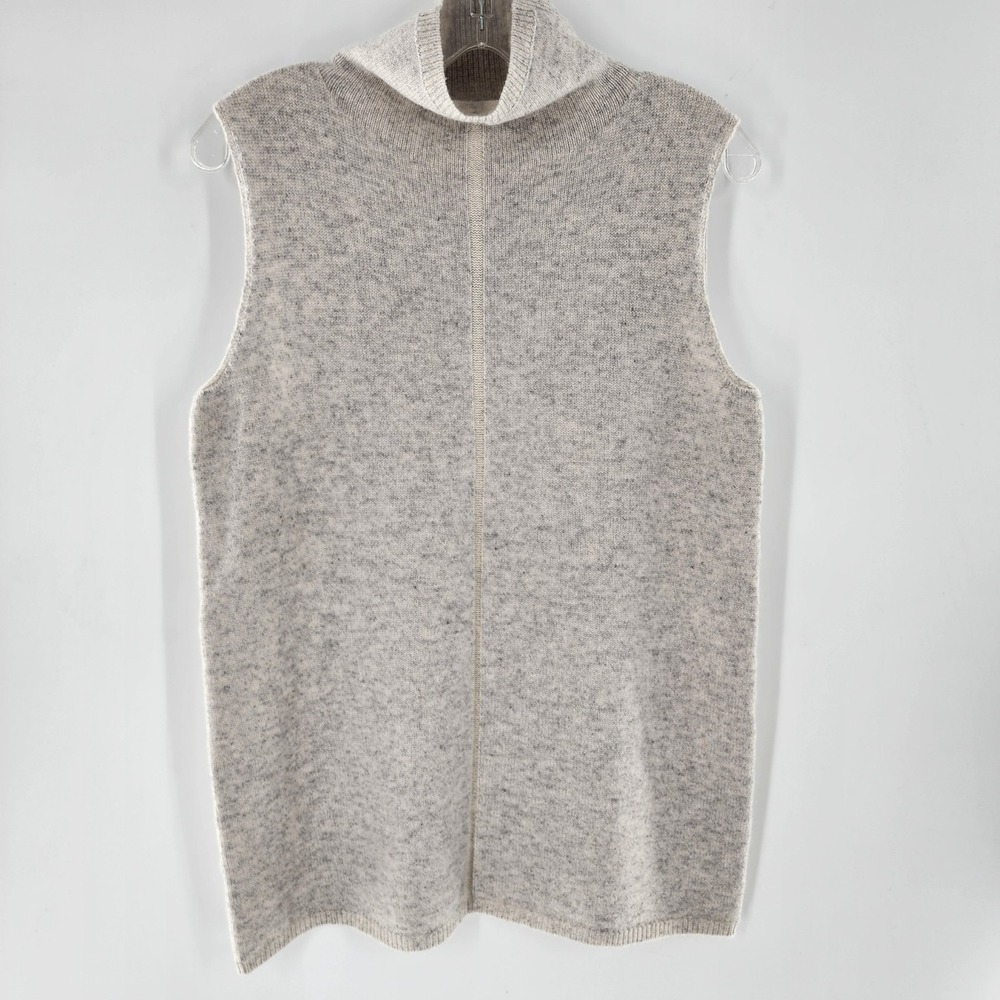 LAFAYETTE 148 NEW YORK Gray Cashmere Sleeveless Turtleneck Sweater Size M 276